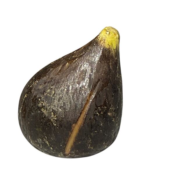 Italian Alabaster Faux Fig Carved Stone Fruit Realistic Vintage Heavy Bowl Decor - Picture 5 of 9